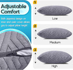 1 MIDDLE ONE Travel Pillow for Sleeping Camping, Memory Foam Small Pillow with Breathable Cover for Backpacking, Airplane, Car (15.5 X 12 Inch)