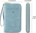Leather RFID Blocking Passport Holder Travel Wallet, Passport Cover/Travel Wallet for Women/Men with