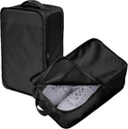 tianzong Travel Shoe Bag with Handle Holds 2 Pairs of Shoes, Shoe Packing Cubes for Travel (Black, 2 Pack)