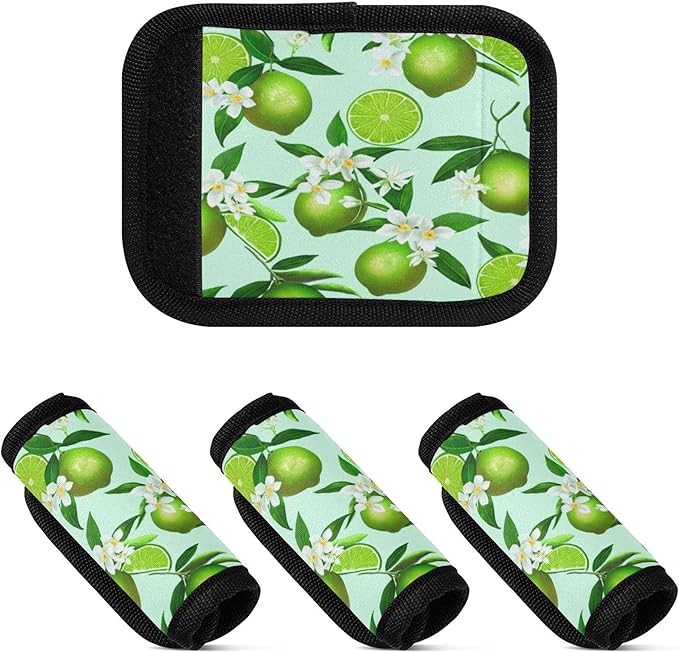 2 Pack Lime Luggage Handle Wrap, Detachable Luggage Tag, Neoprene Suitcase Wrap with Comfort Grip & Bright Identifier for Suitcase, Travel Bag, Sports Bag