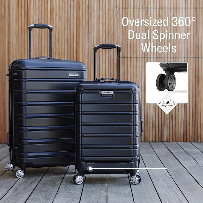 Samsonite Omni 2 Hardside 3 Piece Set - Includes Global Carry-On, Medium, & Large Checked Suitcases - 360° Dual Spinner Wheels - Integrated TSA Lock & Expansion - Amazon Exclusive - Icy Lilac
