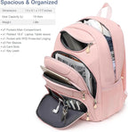 Boavan Laptop Backpack for women, 15.6 inch Laptop Bag with USB Port, Waterproof Travel Work Backpack Purse, Anti-Theft Teacher Nurse Doctor Casual Bookbags Office Business backpack，Pink