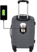 Wrangler Smart Spinner Hardside Luggage, 22-Inch Carry-On, Quiet Shade