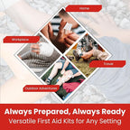 M2 BASICS Mini First Aid Kit Bulk Multi Pack, 10 Pack, 50 per Kit, 500 Total Pieces for Car, Travel, Home & Donations