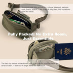Pander Mini Belt Bag – Ultra Compact, Fits 6.7” Phone, Lipstick, Earbuds, Essentials, Small Crossbody Waist Purse, Pale Grey