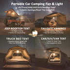Camping Fan with Light & Remote, Portable Ceiling Fan for Tents, Canopy, Beach, RV, Car, Camper & Outdoor, Wireless Rechargeable Hanging Pop up Tent Fan - 3 Speed Breeze & Timer, 10.63 Inch