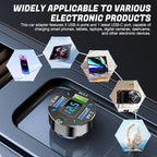 LivTee 4-Port Car Charger, 12-24V Cigarette Lighter Adapter with 3 USB & 1 USB-C Port, Supports QC/PD Fast Charging, Features Digital Display and LED Lights, Fits iPhone, Fits Samsung and More Phones