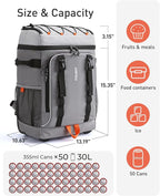 TOURIT Insulated Rolling Cooler Backpack, Leakproof Waterproof Beach Cooler Bag with Wheels and Handle, Outdoor Camping Picnic Travel