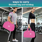 Gym Bag for Men & Women - 30L Duffel Bag with Shoe Compartment, Weekender Water Resistant Duffle Bag for Travel, Sports, Fitness & Workouts, RosePink
