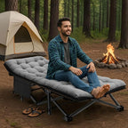 ABORON Camping Cot for Adult 28" Extra Wide, 2PK Heavy-Duty 1200D Oxford Cot for Sleeping, Portable Folding Camp Bed with Mat & Carry Bag