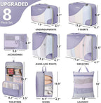 8 Set Packing Cubes for Travel, Gifts for Women Mom,Anti-Tearing Suitcase Organizer,OlarHike Vacation Essentials & Accessories for Cruise Ship