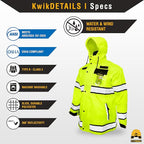KwikSafety - Charlotte, NC - TORRENT Rain Jacket & Trench Coat ANSI OSHA Class 3 High Visibility Jacket Hi Vis Rain Gear