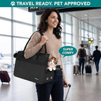PetAmi Dog Purse Carrier for Small Dogs Cats, TSA Airline Approved Soft-Sided Pet Carrier with Pockets, Ventilated Travel Tote Bag with Bed & Shoulder Strap, Puppy Kitten, Max 12 lbs, Black
