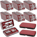 Geosar 50 Set 8 in 1 Travel Manicure Kit Bulk Professional Nail Clippers Pedicure Nail Care Tools Grooming Stainless Steel Set with Portable Travel Case, Gift for Valentine Men Women(Red)
