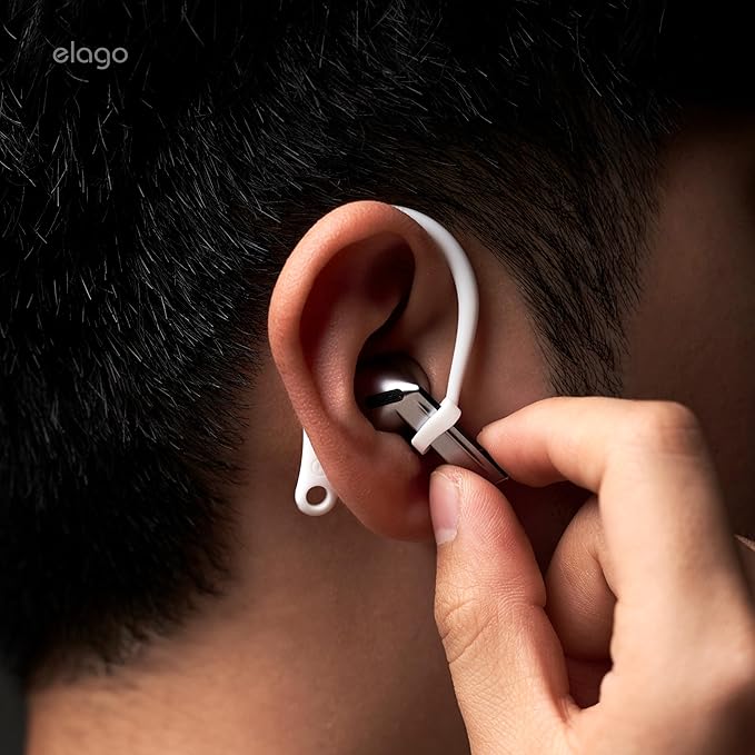 elago Ear Hooks Designed for Samsung Galaxy Buds 3 &Galaxy Buds 3 Pro Earbuds Accessories, Anti-Slip, Ergonomic Design, Comfortable Fit (White)