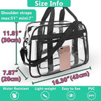Large Clear Beach Bag with Shoe Compartment, Clear Duffle Heavy Duty Bag Gym Tote Travel Bag for Women Men