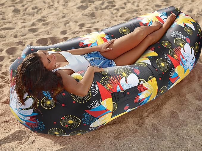 WEKAPO Inflatable Couch Air Lounger Chair - Camping & Beach Accessories, Portable Blow up Sofa for Hiking, Lawn, Indoor/Outdoor Movies & Music Festivals. Lightweight and Easy to Set Up Air Hammock