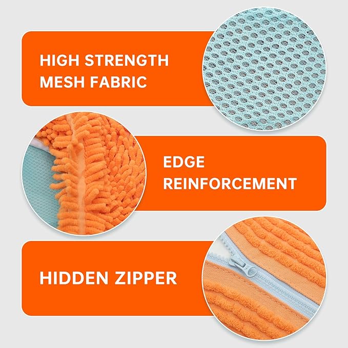 1PCS Shoes Washing Machine Bags, Laundry Shoe Bag for Washer and Dryer, Reusable and Durable Zipper Sneaker Shoe Washing Bag, Tennis Shoes Cleaning Bag for All Shoe Types (Orange)