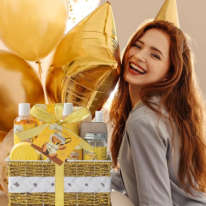 Mothers Day Gifts for Women, Bath & Body Gift Set, 20pcs Vanilla Honey Almond Scents Bath Gift Baskets Home Spa Gift, Bath Spa Kit For Women and Men, Spa Bath Gift Basket, Bath Kit Set, Spa Gifts