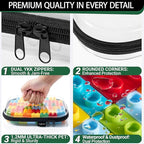 YQBRAO 2-Pack Medium Clear Hard Shell Zipper Case Black, 1.2mm Heavy-Duty Crush-Proof Makeup Bag, Versatile Diaper Bag Organizer Pouches, Rigid Clear Zipper Pouches for Toiletries, Tech & Daily Carry