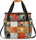 Coffee Maker Travel Bag Compatible with Keurig K-Mini or K-Mini Plus, Single Serve Coffee Brewer Carrying Case with Multiple Pockets for K-Cup Pods, Storage Bag With Shoulder Strap(Bag Only)