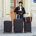 Cosbarn Luggage Sets 5 Piece Suitcases with Wheels, Suitcase Set ABS Hard Case Luggage with TSA Lock Spinner Wheels Durable Travel Luggage (5-Piece Set(20"/24"/28"))