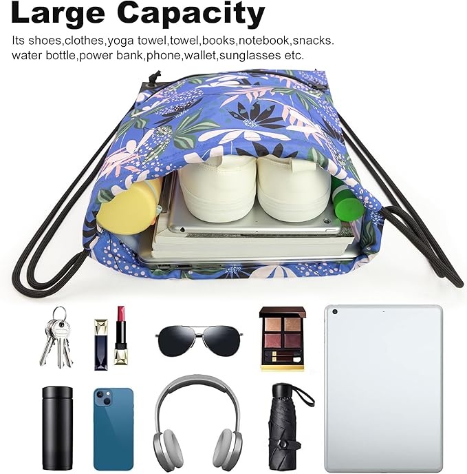 HOLYLUCK Drawstring Backpack Bag Sport Gym Sackpack