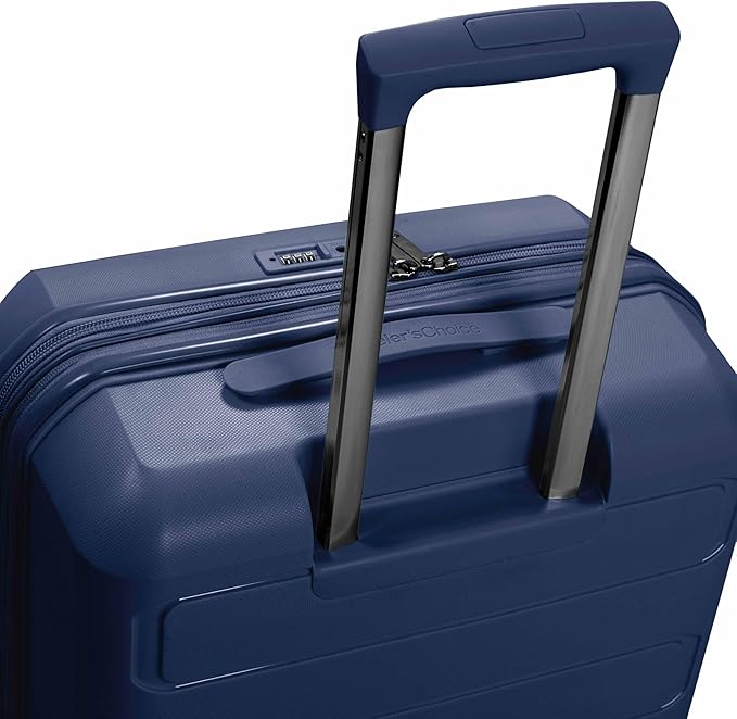 Traveler's Choice Pagosa Hardshell Expandable Luggage with Spinner Wheels, Navy, 26-Inch Medium