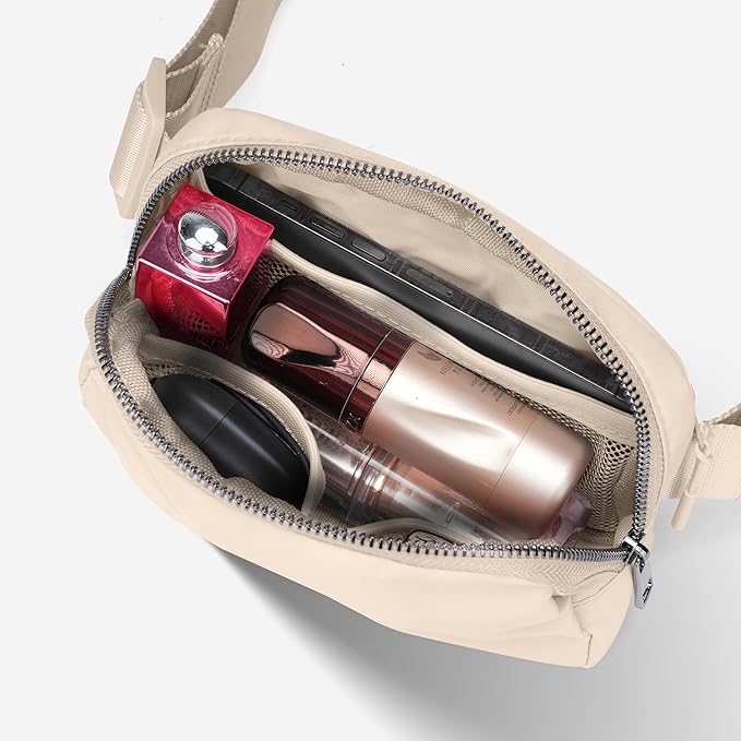JSJ Mini Fanny Pack for Women & Men,Valentines Day Gifts for Girls Teens Kids Daughter Sister Her,Trendy Stuff Crossbody Bags Cute Everywhere Belt Bags.(Creamy)