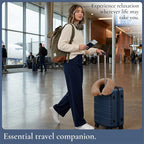Brookstone Travel Neck Pillow - Lightweight U-Shaped Memory Foam Travel Pillow for Airplane, Car Travels & Sleeping, Khaki