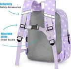 STEAMEDBUN Corduroy Kids Backpack for Girls Boys 3-8, Girls Backpack for Elementary Kindergarten - Purple Floral