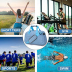 14 inch Small Gym Bag for Women & Men, Mini Duffel Bag for Travel Sports Lightweight Carry On Bag (Light Blue)