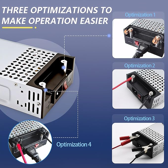 110V 120V to 12V Converter 50A 600W, AC to DC 12V Power Supply SMPS, 12 Volt DC Transformer High Current for LED Strip, 3D Printer, CCTV, Motor, Pump, Air Compressor(12V-50Amp-600W, 12V)