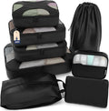 Shacke Packing Cubes for Travel 8 Set - Premium Luggage Organizer Bags - Versatile Travel Organizer for Women and Men - Optimized Packing Bags - Travel Essentials (Black)
