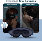 MyHalos® Sleep Mask – 3D Blackout Eye Mask for Women & Men, Side Sleepers, Zero Pressure Memory Foam Eyelash Friendly, Breathable,Award-Winning Sleep Aid for Travel (Navy Blue, 1 Count (Pack of 1))