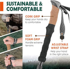 TREKOLOGY Trek-Z Cork Grip Trekking Poles – Lightweight Folding Hiking Poles, Adjustable Height, Compact Travel Design, Aircraft-Grade Aluminum Walking Sticks for Men & Women