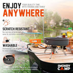 Smokey Camp Camping Cookware Mess Kit Set with Stove - Backpacking Camping Pots and Pans Set, All in One Non-Stick Camping Cooking Set, Portable Stove, Hiking, Picnic, Outdoor & Camping Cookware Set