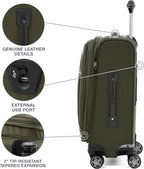 Travelpro Platinum Elite Softside Expandable Luggage, 8 Wheel Spinner Suitcase, TSA Lock, Men and Women, Pilot Green, 2-Piece Set (21/25)