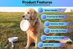 2-in-1 Travel Dog & Cat Bowl – Collapsible BPA-Free Silicone & 18/8 Stainless Steel, Portable & Non-Slip with Handle, Easy to Clean, Food & Water Bowl for On-the-Go Pets, Bottle/PoopBag Holder