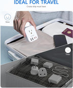 LENCENT Australia New Zealand Power Plug Adapter, US To Australia Plug Adapter with 4 Outlets, 4 USB Ports(2 USB C), Type I Plug Converter for US to AU Argentina China Fiji, Travel Essentials