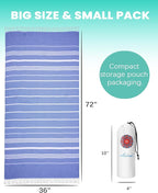 2 Packs Turkish Beach Towels Vacation Essentials Quick Dry Sand Free Soft Absorbent Extra Large Xl Big Blanket Adult Oversized Bath Pool Swim Towel Lightweight Thin Sandless Compact No Sand Packabl