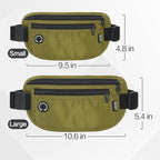 Slim RFID Blocking Money Belt for Travel - Anti-Theft Hidden Passport Holder Waist Wallet with Secure Pouch for Cash, Credit Cards & Phone Safe (Olive-green)