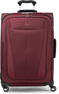 Travelpro Maxlite 5 Softside Expandable Luggage with 4 Spinner Wheels, Lightweight Suitcase, Men and Women, Burgundy, Checked-Medium 25-Inch