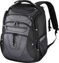 KROSER TSA Friendly Travel Laptop Backpack 18.4 inch XXXL Gaming Backpack Water-Repellent College Daypack Business Backpack with RFID Pockets & USB Port for Men/Women-Black/Grey