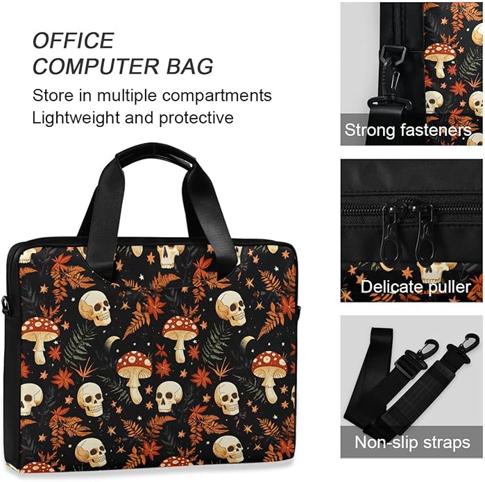 MNSRUU Laptop Bag for 15.6 inch Black Gothic Bats