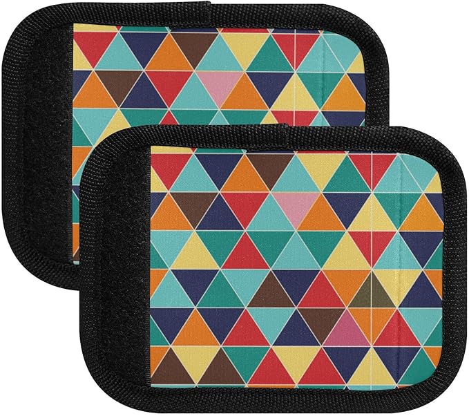 2Pcs Luggage Handle Wrap Suitcase Identifier Handle Covers Tags Soft Travel Bags Luggage Handle Gripper Accessories for Airplane Flying Rule Graph Pattern