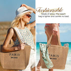 Tavaleu Straw Beach Bags for Women, Large Beach Bag Summer Woven Tote Bag Travel Shoulder Handbags for Holiday