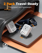 Australia Plug Adapter 2 Pack, TESSAN New Zealand Power Adapter with 4 Outlets 3 USB (2 USB-C), Type I Travel Adaptor for US to Australian Argentina China Fiji Samoa Tonga Kiribati