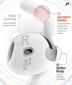 Proof Labs 4 Pairs for AirPods 4 Ear Hooks Covers [Added Storage Pouch] Anti Slip Ear Tips Accessories Compatible with Apple AirPods 4th Generation (White)