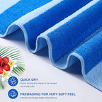 EBOOT 10 Pack Oversized Beach Towel Set Extra Large Pool Towels Microfiber Quick Dry Swim Blanket for Adult Women Men Face Hand Body Bath Travel Pool(Mixed Color,28 x 59 Inch,Fresh Stripe)